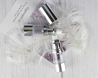 A0230 bottiglia di plastica trasparente argento alluminio spalla cosmetica trasparente senza aria pompa