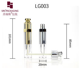 7 ml di tubo di lucido per labbra metallizzato quadrato vuoto di lusso cosmetico