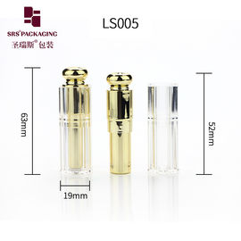tubo di rossetto lucido e metallizzato in oro quadrato, forma unica, vuoto