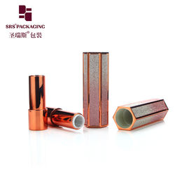 forma esagonale vuoto design unico bling lucido rossetto tubo basso moq