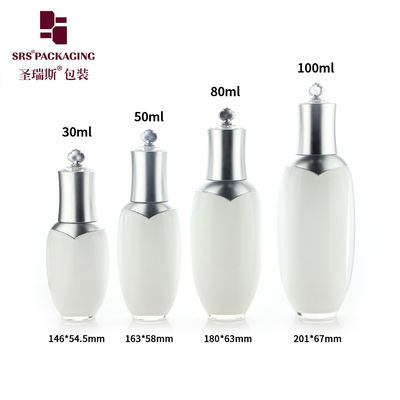 30 ml 50 ml 80 ml 100 ml di lusso in forma di corona acrilica bottiglia di lozione cosmetica