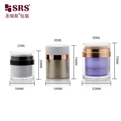 Contenitore di crema cosmetica acrilica sostitutiva senza aria da 15 ml 30 ml 50 ml