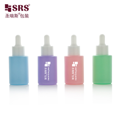 Verniciatura Colorato Ghiacciato Siero di Cura della Pelle Vuoto Flat Glass Dropper Flascia 30ml