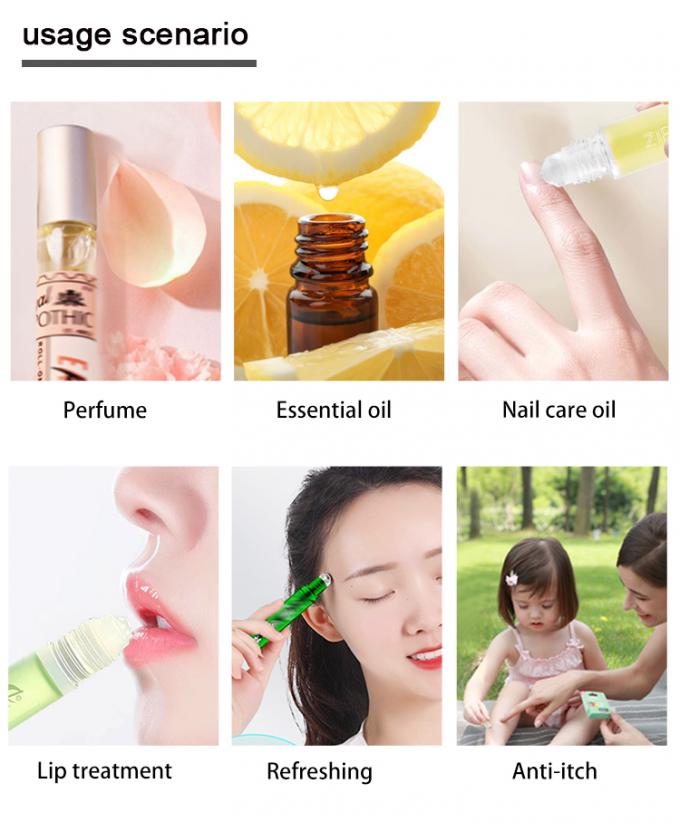 BLP-1ML tubo di vetro trasparente olio essenziale rotolo sulla bottiglia resistente e conveniente per le miscele fai da te 7