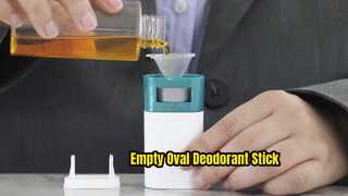 D043 Uno sguardo più da vicino: contenitore deodorante in stick balsamo anti-prurito in plastica PP ovale vuoto da 20 g